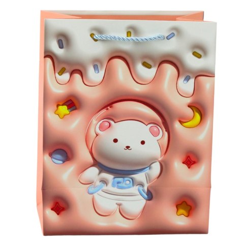 Torba Prezentowa Papierowa Miś Pastelowe Kolory 23 x 18 x 10,5 cm LEAN