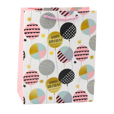 Torba Prezentowa Papierowa Urodzinowa Wzory 23 x 18 x 10,5 cm LEAN