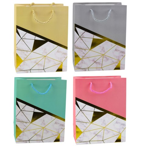 Torba Prezentowa Wzory Geometryczne Marmur 23 x 18 x 10,5 cm LEAN
