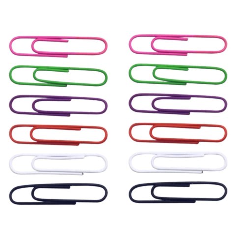 Zestaw Spinacze Biurowe Do Papieru Kolorowe 30mm 40szt. LEAN