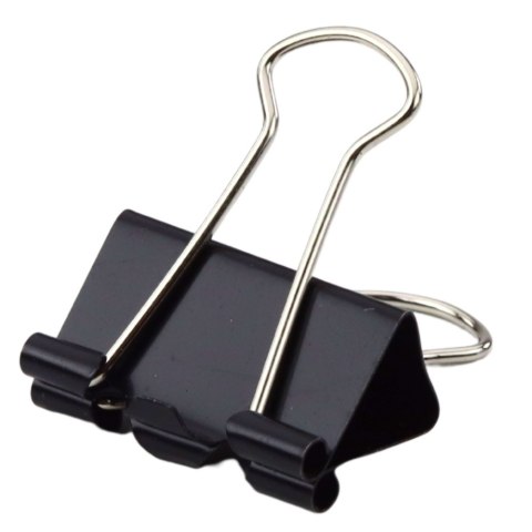 Zestaw Uniwersalne Klipsy Biurowe Stal Sprężynowa Czarne 32mm 12szt LEAN