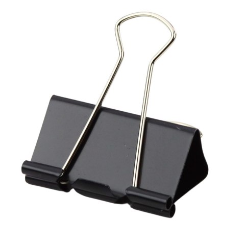 Zestaw Uniwersalne Klipsy Biurowe Stal Sprężynowa Czarny 41mm 12szt LEAN