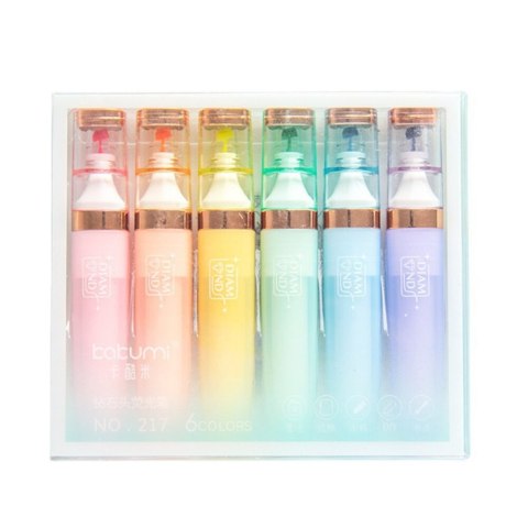 Zestaw Zakreślaczy Pastelowe Złote Elementy Kolorowe 6 Szt LEAN