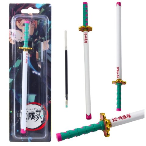 Długopis Miecz Katana Anime Metalowy Czarny Tusz Wymienny Wkład Turkus LEAN