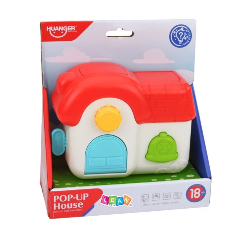 Domek Interaktywny Edukacyjny Dla Malucha Wyskakujące Zwierzątka LEAN Toys