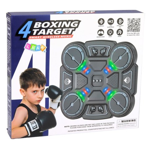 Interaktywna Tarcza Bokserska Muzyczna Światła LED 3 Poziomy Czarna LEAN Toys