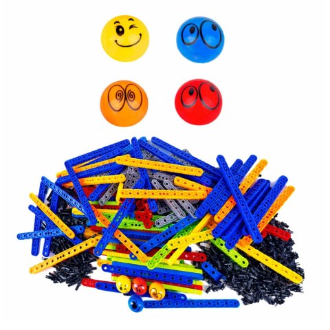 Klocki Konstrukcyjne Edukacyjne Tor Zjeżdżalnia Dla Kulek Kolorowy 550 el. LEAN Toys