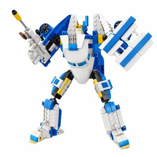 Klocki Konstrukcyjne Samolot Pasażerski Robot 2w1 Światła 417 el. LEAN Toys