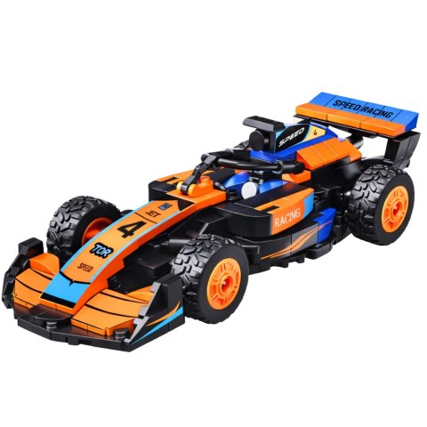 Klocki Konstrukcyjne Wyścigówka Auto Robot 2W1 Pomarańczowa 322 el. LEAN Toys