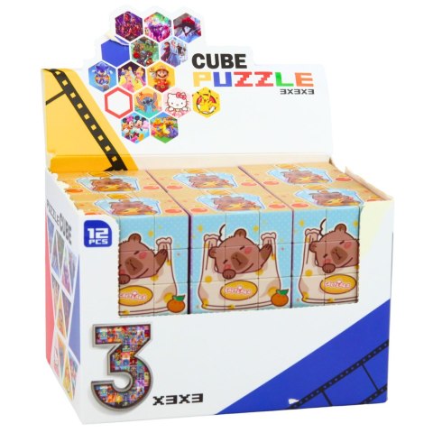 Kostka Układanka Logiczna Kapibara Edukacyjna Kolorowa 6x6 cm LEAN TOYS