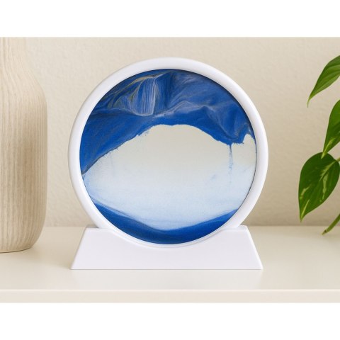 Obraz 3D Ruchomy Piasek Niebieski Dekoracja 360° Biały LEAN
