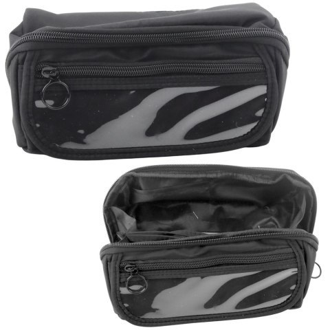 Piórnik Przybornik Szkolny Rozkładany Pojemny Czarny 20x10cm LEAN