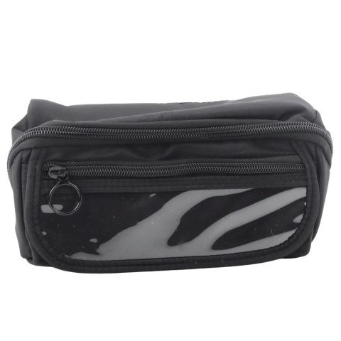 Piórnik Przybornik Szkolny Rozkładany Pojemny Czarny 20x10cm LEAN