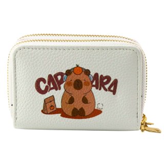 Portfel Dwukomorowy Przegrody na Karty Kapibara Biały 12,5 x 8,5cm LEAN