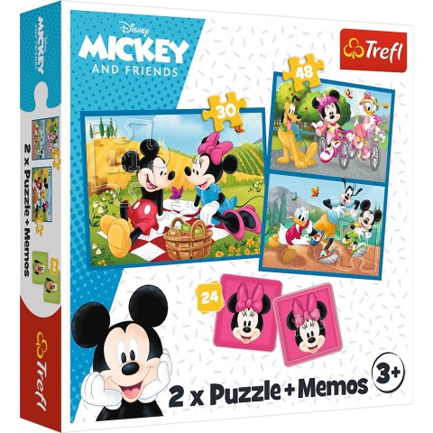 Puzzle + MEMOS - 2w1 (30,48) - Poznaj bohaterów Disney - Myszka Miki - Trefl 93344 Trefl Puzzle