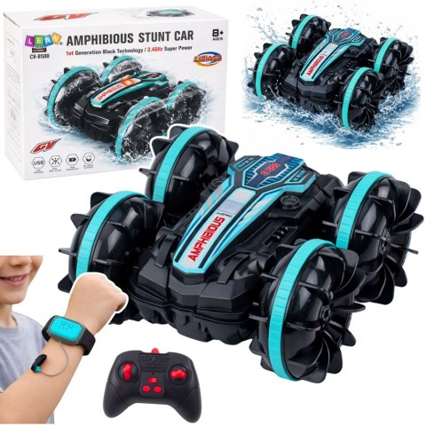 Samochód Kaskaderski Zdalnie Sterowany RC Pływający Turkusowy 4x4 LEAN Toys