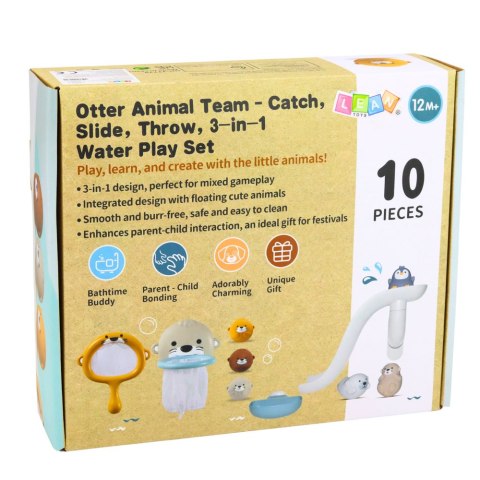Zabawki Do Kąpieli Wydra Zwierzątka Zjeżdżalnia Kosz Sitko 10 el. LEAN Toys