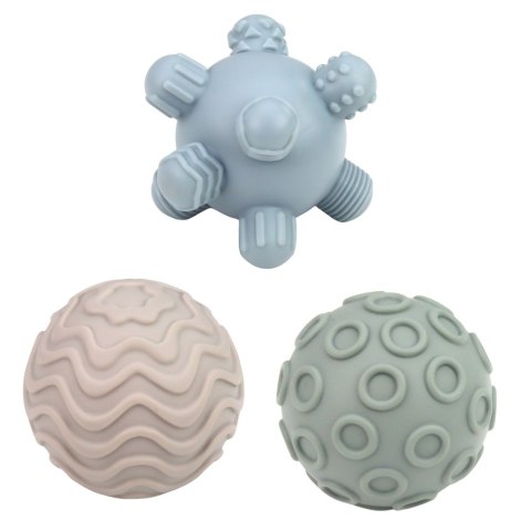 Zestaw Klocki Sensoryczne Gumowe Dla Niemowląt 3w1 Piłeczki Wieża LEAN Toys