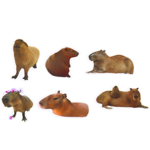 Zestaw Naklejki Kapibara Papierowe Prawdziwe Wizerunki 50 szt. LEAN