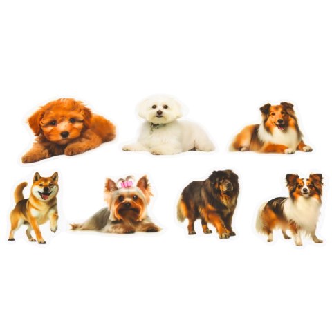 Zestaw Naklejki Pieski Różne Gatunki Śliskie Przeźroczyste 50 szt. LEAN Toys