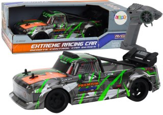 Autko Zdalnie Sterowane RC 1:16 Gumowe Koła Drift Szaro-Zielone LEAN Toys