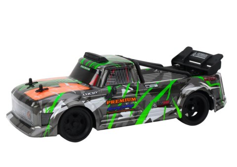 Autko Zdalnie Sterowane RC 1:16 Gumowe Koła Drift Szaro-Zielone LEAN Toys