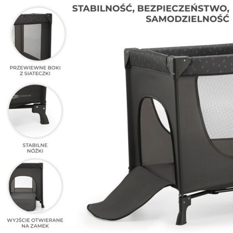Łóżeczko turystyczne JOY LIGHT GREY Kinderkraft