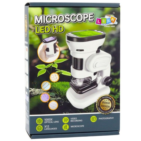 Mikroskop Edukacyjny Cyfrowy Z Ekranem Funkcja Zdjęć Wideo 1000X LED LEAN Toys