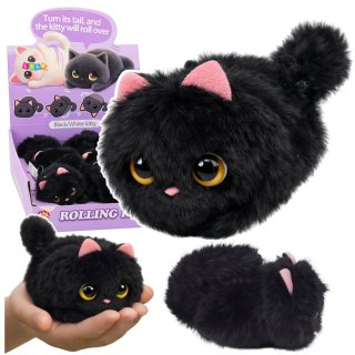 Pluszowy Czarny Kotek z Kręcącym Ogonkiem Dźwięki Piszczenia Brelok 9 cm LEAN Toys