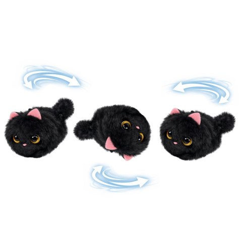 Pluszowy Czarny Kotek z Kręcącym Ogonkiem Dźwięki Piszczenia Brelok 9 cm LEAN Toys