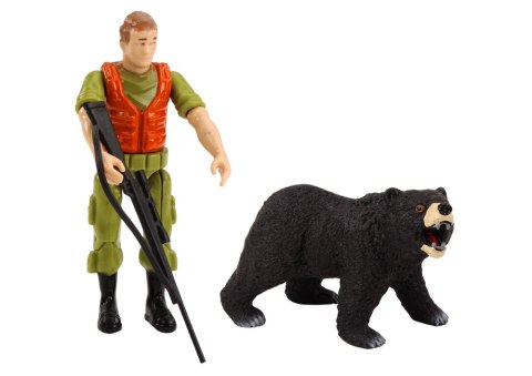 Terenowy Samochód Myśliwski Myśliwy Niedźwiedź Światła Dźwięki Beżowy LEAN Toys