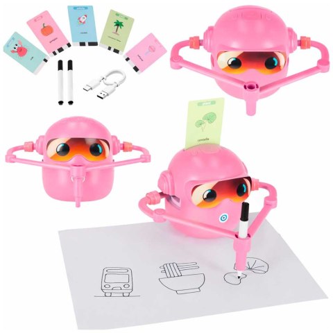 Zabawka interaktywna edukacyjna robot nauka rysowania fiszki mazaki różowy Kik Sp. z o. o. Sp. k.