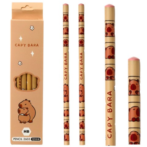 Zestaw Ołówków Do Szkicowania Z Kapibarą 12 Sztuk LEAN
