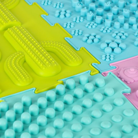 Mata sensoryczna puzzle montessori do masażu stóp 8 elementów pastelowe Kik Sp. z o. o. Sp. k.