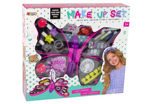 Zestaw Piękności Do Malowania Paznokci Motyl Lakiery Brokaty Naklejki LEAN Toys