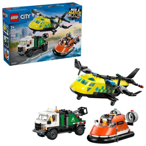 LEGO City 60505 - Zestaw z samolotem, ciężarówką serwisową i poduszkowcem