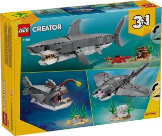 LEGO Creator 3w1 31381 - Groźny rekin i skrzynia ze skarbem