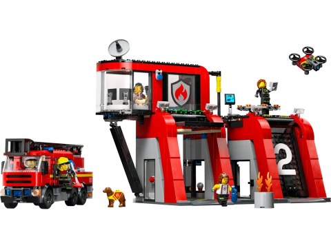 LEGO City 60414 - Remiza strażacka z wozem strażackim