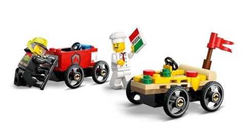 LEGO City 60458 - Zestaw wyścigówek: pizza kontra wóz strażacki