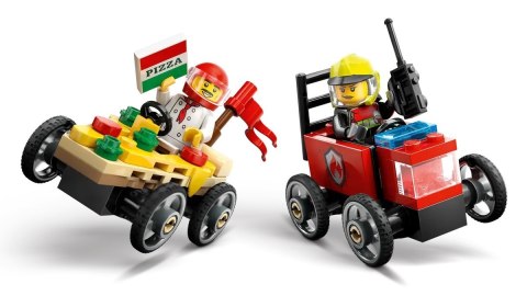 LEGO City 60458 - Zestaw wyścigówek: pizza kontra wóz strażacki
