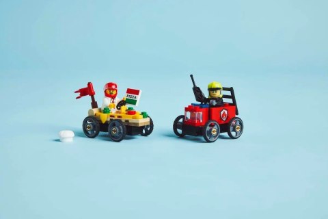 LEGO City 60458 - Zestaw wyścigówek: pizza kontra wóz strażacki