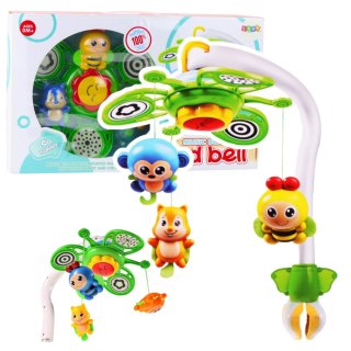 Karuzelka do Łóżeczka z Pozytywką Bed Bell Zawieszki Zwierzątka 2w1 LEAN Toys