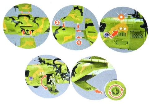 Ogromny Samolot Wojskowy Militarny Figurki 64 cm LEAN Toys