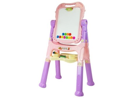 Tablica Magnetyczna Kredowa 2w1 Różowo-Fioletowa Akcesoria LEAN Toys