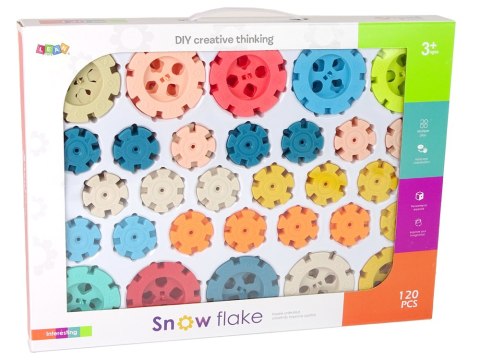 Klocki Konstrukcyjne Płatki Śniegu 120 Elementów LEAN Toys