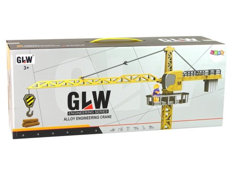 Pojazd Budowlany Żuraw Dźwig 95 cm Żółty LEAN Toys