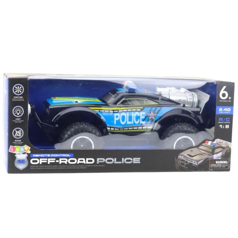 Samochód Policyjny Terenowy Zdalnie Sterowany RC 1:8 Czarny LEAN Toys