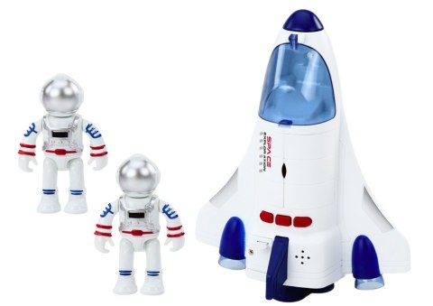 Statek Kosmiczny Napęd Światła Dźwięki Kosmonauta Biały LEAN Toys