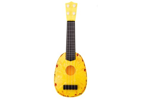 Ukulele Dla Dzieci Mini Gitara 4 Struny Motyw Ananasa Gitarka Żółta LEAN Toys