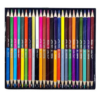 Zestaw Kredek Dwustronne Dwukolorowe Szkolne Trójkątne 48 Kolorów LEAN